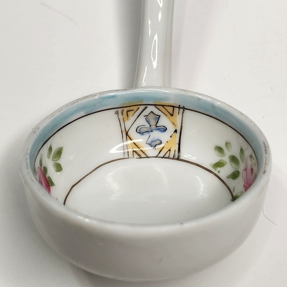 Noritake Ladle Spoon Hand Painted Japan Porcelain Pink Rose Flowers Cross - Picture 3 of 12
